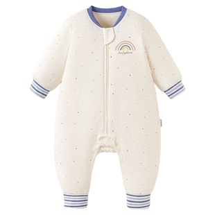 babylove宝宝分腿睡袋秋冬舒适恒温保暖薄夹棉连体睡衣防踢被