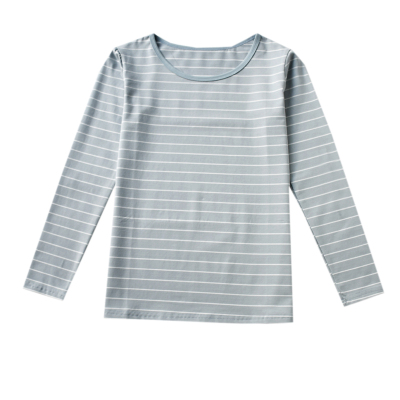 条纹保暖纯棉秋衣女士春秋