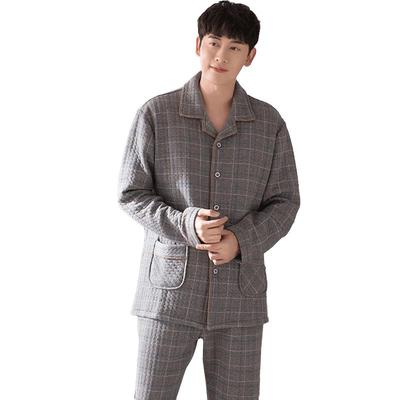 睡衣男士冬季加厚纯棉长袖家居服