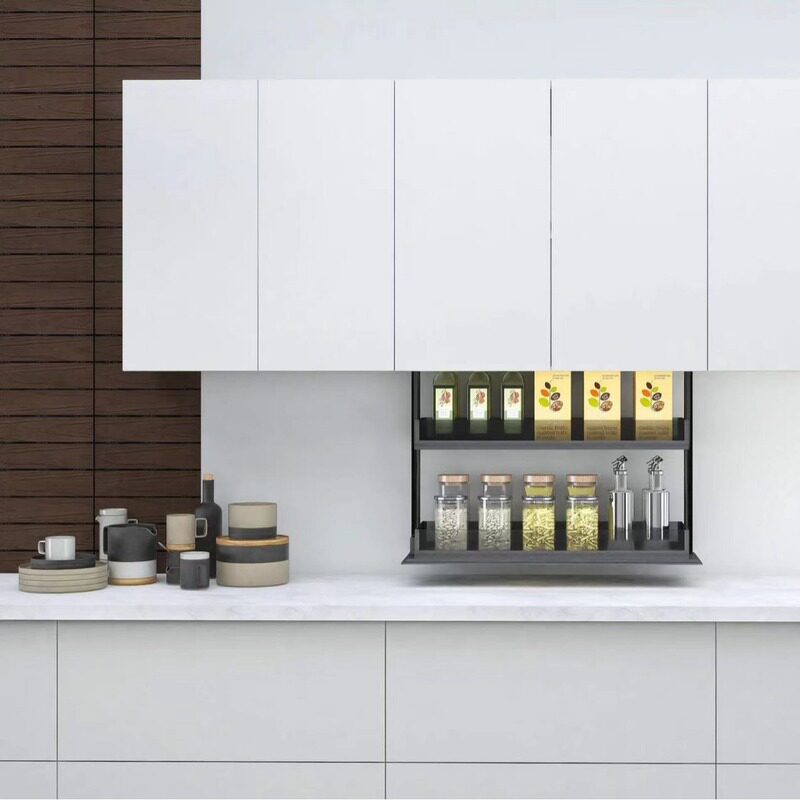 智能电动吊柜升降拉篮厨房橱柜垂直下拉式置物架上下伸缩调味拉篮