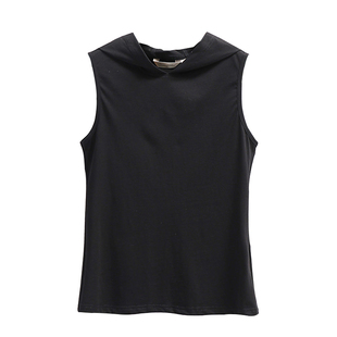 带帽叠穿无袖打底背心女白t恤卫衣内搭帽衫棉连帽打底衫小背心