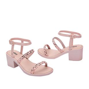 Melissa梅丽莎时尚双闪带细钻女士高跟果冻凉鞋33824