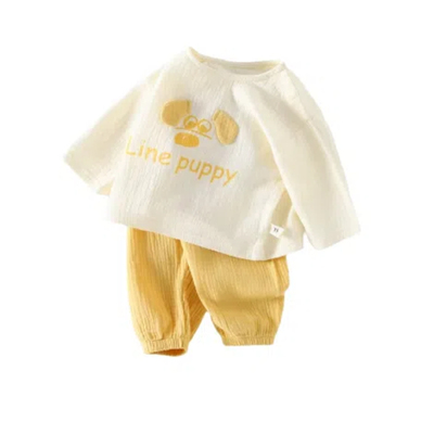 宝宝纯棉纱布a类对开卡通空调服