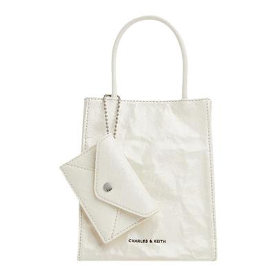 纯色褶皱磁吸手提斜挎托特包