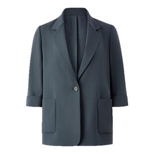 【醋酸】PRICH时尚V领七分袖西装套装夏新款休闲通勤外套女