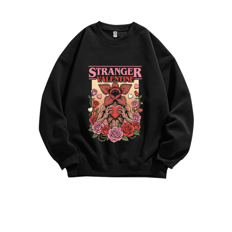 怪奇物语Stranger Things周边美式直喷印花长袖T恤衫纯棉男装卫衣