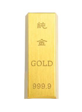 黄紫铜实心仿真金条金砖道具摆件