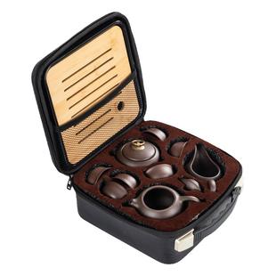 景德镇紫砂便携旅行功夫茶具套装一壶六杯家用简约公司开业礼品定