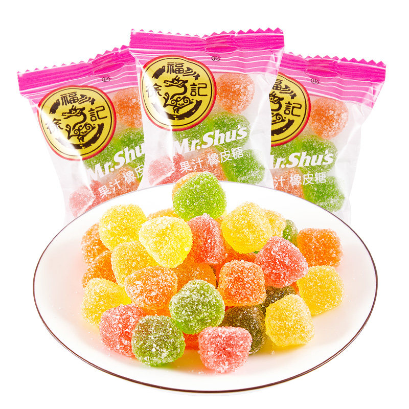 徐福记小果粒糖霜橡皮糖500g传统糖果