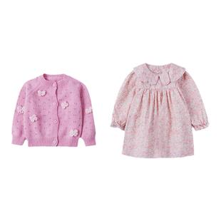 宝宝韩版连衣裙套装2026新款小童针织两件套女童洋气网红甜美秋装
