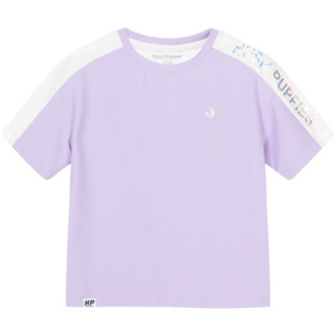 暇步士童装儿童短袖T恤男童夏季新款撞色圆领衫女童休闲透气半袖