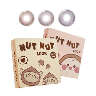 坚果力美瞳半年抛赤色灵药大小直径彩色眼镜2片