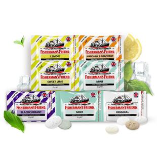 英国FishermansFriend渔夫之宝润喉糖特强薄荷柠檬清新25g拉链袋