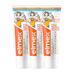 详情页补贴】elmex艾美适0-6岁儿童牙膏含氟防蛀低泡温和50ml*3支