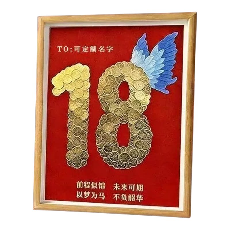 18岁成年礼女生DIY硬币相框