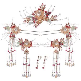 汉服配饰套装古风头饰华丽发冠簪子婚嫁秀禾新娘步摇写真拍摄发饰