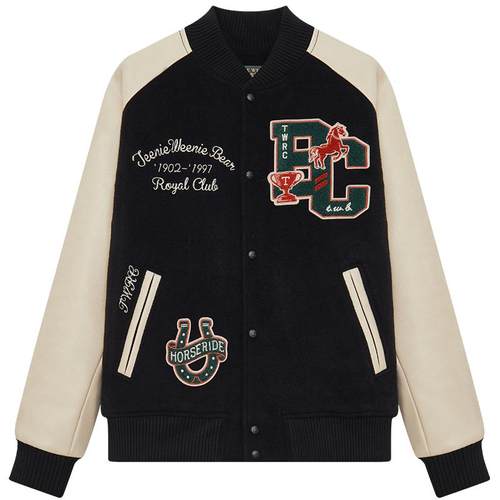 TeenieWeenie小熊男装简约羊毛外套冬季拼色徽章棒球服男士外套