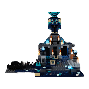 KGBOX乐高我的世界21246漆黑世界之战亚克力led灯饰木展示盒