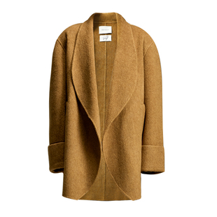 【现货】Mogas重磅奢牌羊毛牦牛绒混纺立体廓形短款双面呢大衣女