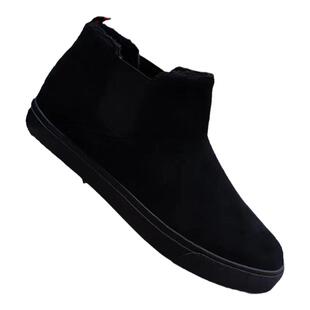 冬季男鞋加绒保暖高帮棉短靴一脚蹬加厚绒面雪地靴百搭保暖休闲鞋