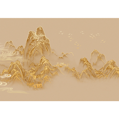 轻奢千里江山壁纸客厅背景墙壁画