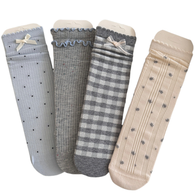 灰蓝色无骨堆堆袜女夏季薄款