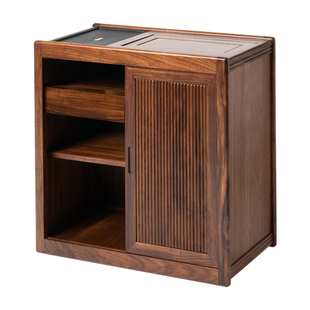 乌金木茶水柜可移动实木茶水车多功能茶台烧水壶一体柜中式泡茶台