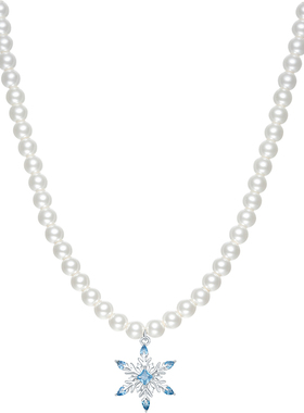 周六福项链女雪花链坠S925银高级感小众送女友本命年礼物