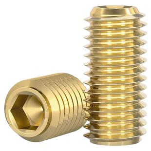 国标纯黄铜凹端紧定螺丝无头内六角铜止付机米顶丝全3M4M5M6M8M10