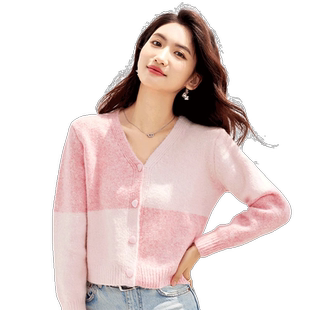 one more2025年秋冬季毛衣女孩温柔文墨小清新休闲长袖上衣针织衫