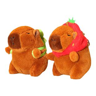 卡皮公仔巴拉钥匙扣水豚毛绒挂件呆萌可爱女孩生日礼物玩偶啪啪圈