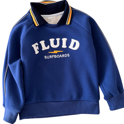 男童保暖厚打底衫Polo领加绒卫衣