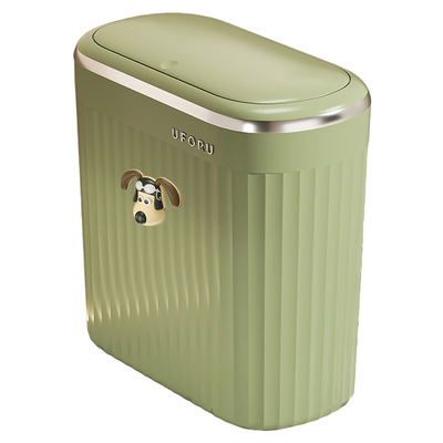 uforu中古风复古垃圾桶厕所卫生间专用带盖夹缝窄款轻奢2025新款