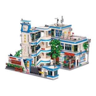 未及正版8090年代青葱校园复古街景积木拼装玩具怀旧学校儿童礼物