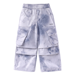 半度闲女童秋装伞兵裤洋气中大童2025新款儿童春秋款运动工装裤子