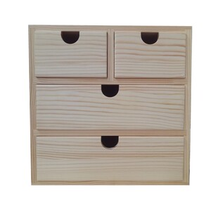 实木收纳盒桌面木制化妆品多层抽屉式办公室木质小储物柜整理带锁