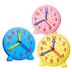 钟表模型小学教具一二年级小学生专用学习器认识时间和24小时三针联动数学钟面学具桌面学时钟原理教学用小型