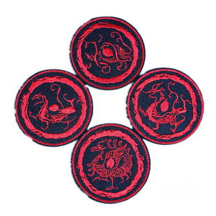 [三个包邮]青龙白虎玄武朱雀刺绣魔术贴臂章贴章灵兽四大神兽