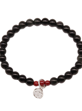 男女黑曜石原创设计手链手串转运