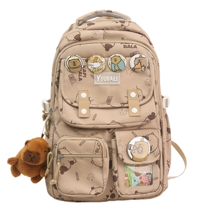 卡皮巴拉书包男生小学生五六年级初中生大容量女孩减负护脊轻背包