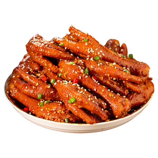 香辣麻酱鸡爪500g火锅麻辣麻酱有骨凤爪网红卤味熟食追剧零食小吃