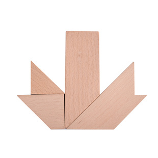 T字拼图玩具益智四巧板智力之谜长条榉木块小学生儿童拼板百变t型