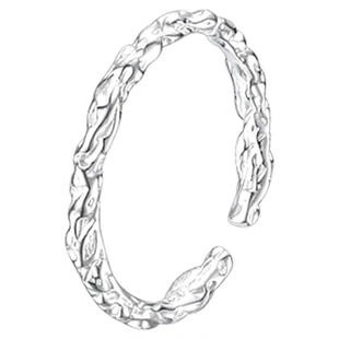 S925纯银糖纸戒指女个性不规则食指戒轻奢高级指环可开口调节戒子