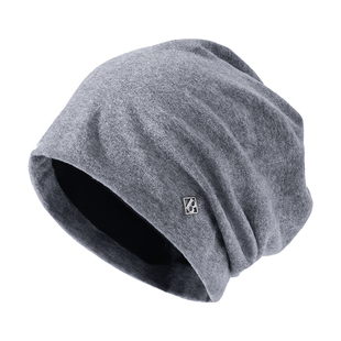 灰色大头围冷帽堆堆帽女秋冬季月子帽防风睡帽保暖帽子女款包头帽