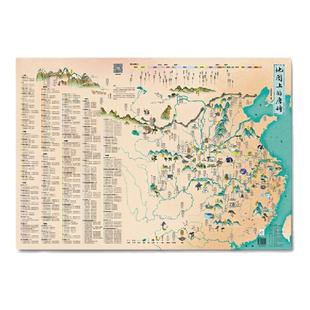 当当赠视频】地图上的唐诗宋词地图古诗词地图挂图成语地图中国地理历史国学启蒙地图地图上的古诗词儿童唐诗宋词地图彩绘诗词地图