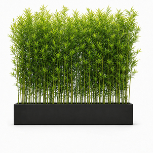 商用仿真竹子花箱组合造景开放式办公区屏风处高仿真竹子长条花箱