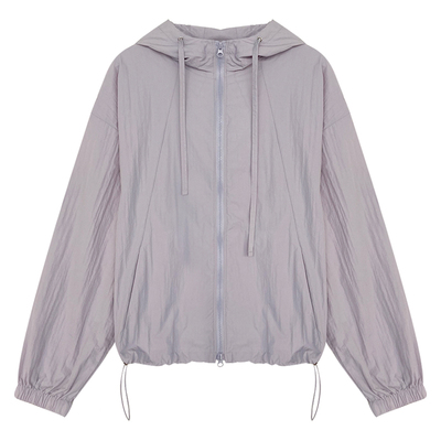 简约休闲纯色连帽防晒衣外套