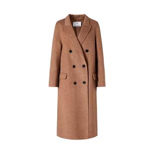 MOISSAC摩萨克冬绵羊毛100长款毛呢外套大衣女