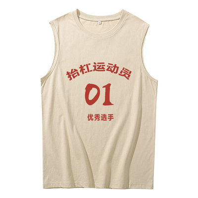 无袖坎肩男款复古怀旧趣味背心