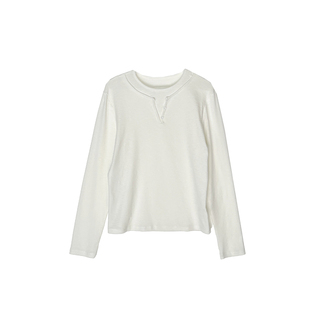 baby糯感！~清冷感长袖打底衫天丝棉假两件百搭纯色上衣女春季新